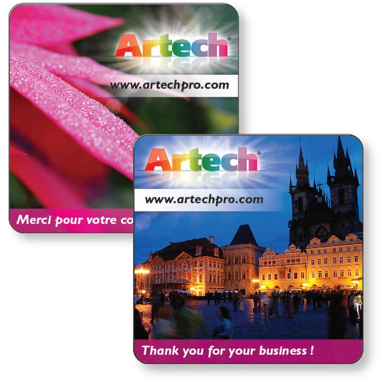 Coaster 14 Pt White Card Stock, 3 7/8" Square, Full Colour Imprint both sides & varnish 1