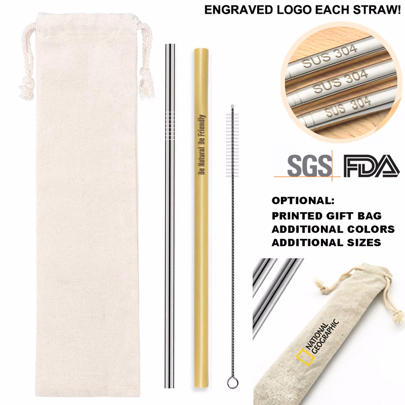 EcoSip Bamboo & Stainless Travel Straw Kit