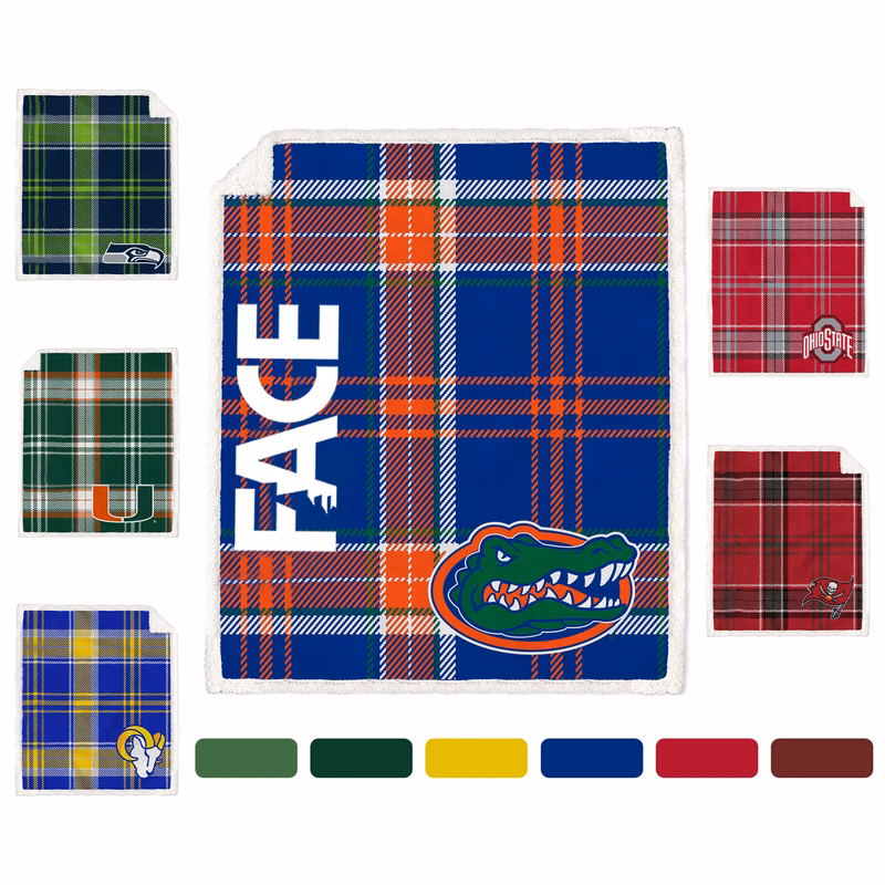Custom 50'' x 60'' Checkered Flannel Blanket