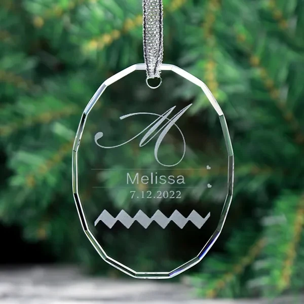 Glass Oval Shaped Ornament 1