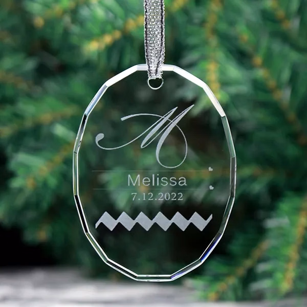Glass Oval Shaped Ornament