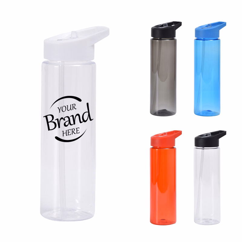 Plastic Sport Water Bottles With Handles & Lid Straw