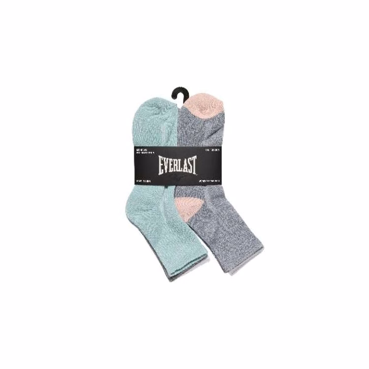 Everlast Women's Performance Mid-Crew Half Cushion Socks - 6 Pack Assorted Colors
