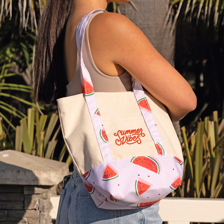 Carmel Mini Canvas Tote Bag – Full Color, Made in USA