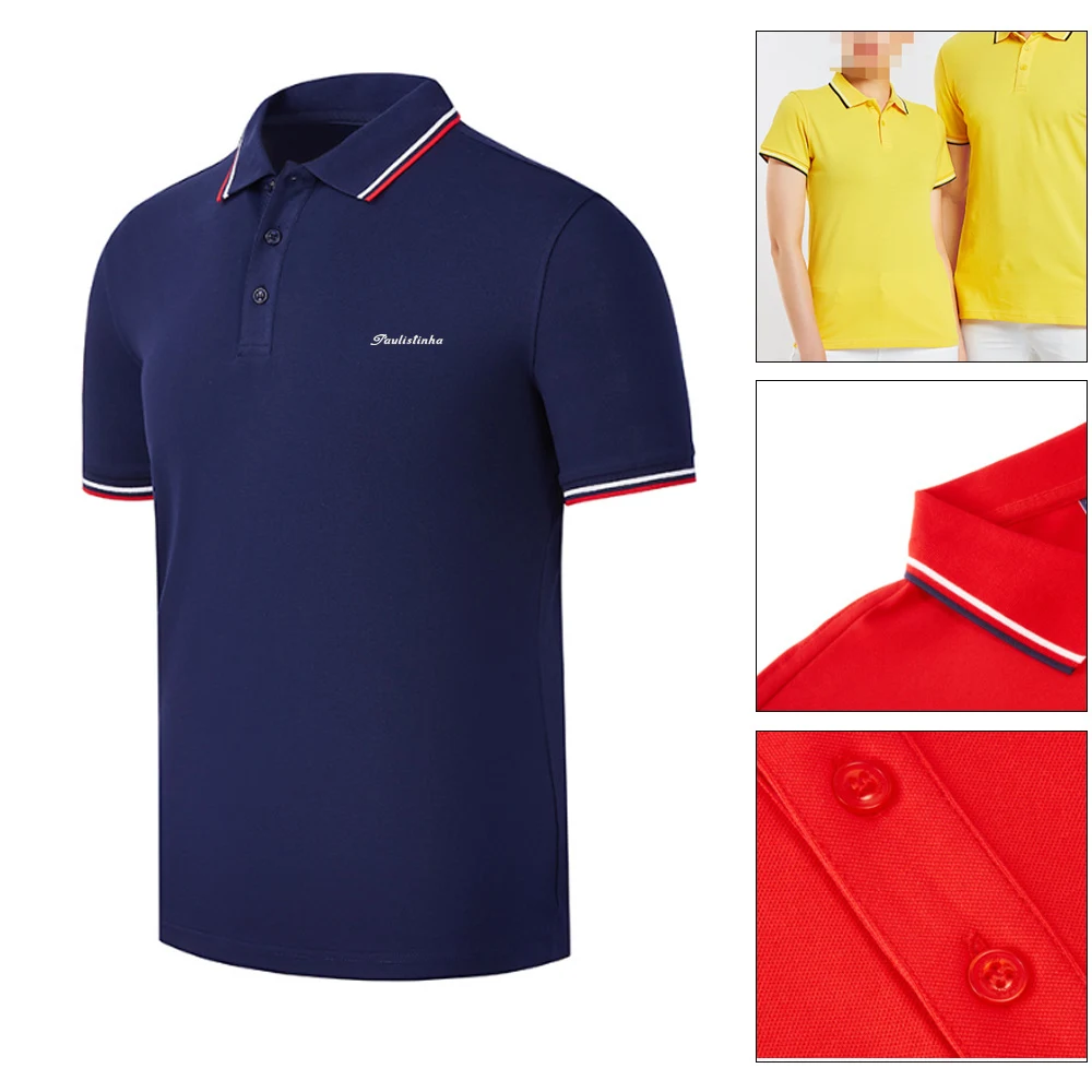 Cotton Lapel Short-sleeved Polo Shirt 1