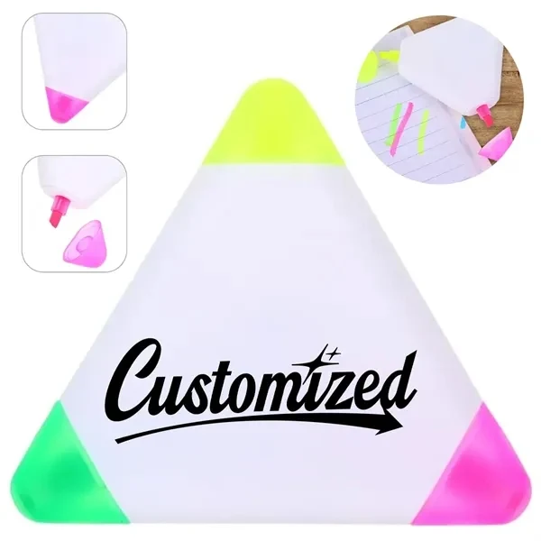 Custom Triangle 3 in 1 Highlighter with Three Colors — Compact Study & Office Tool 1