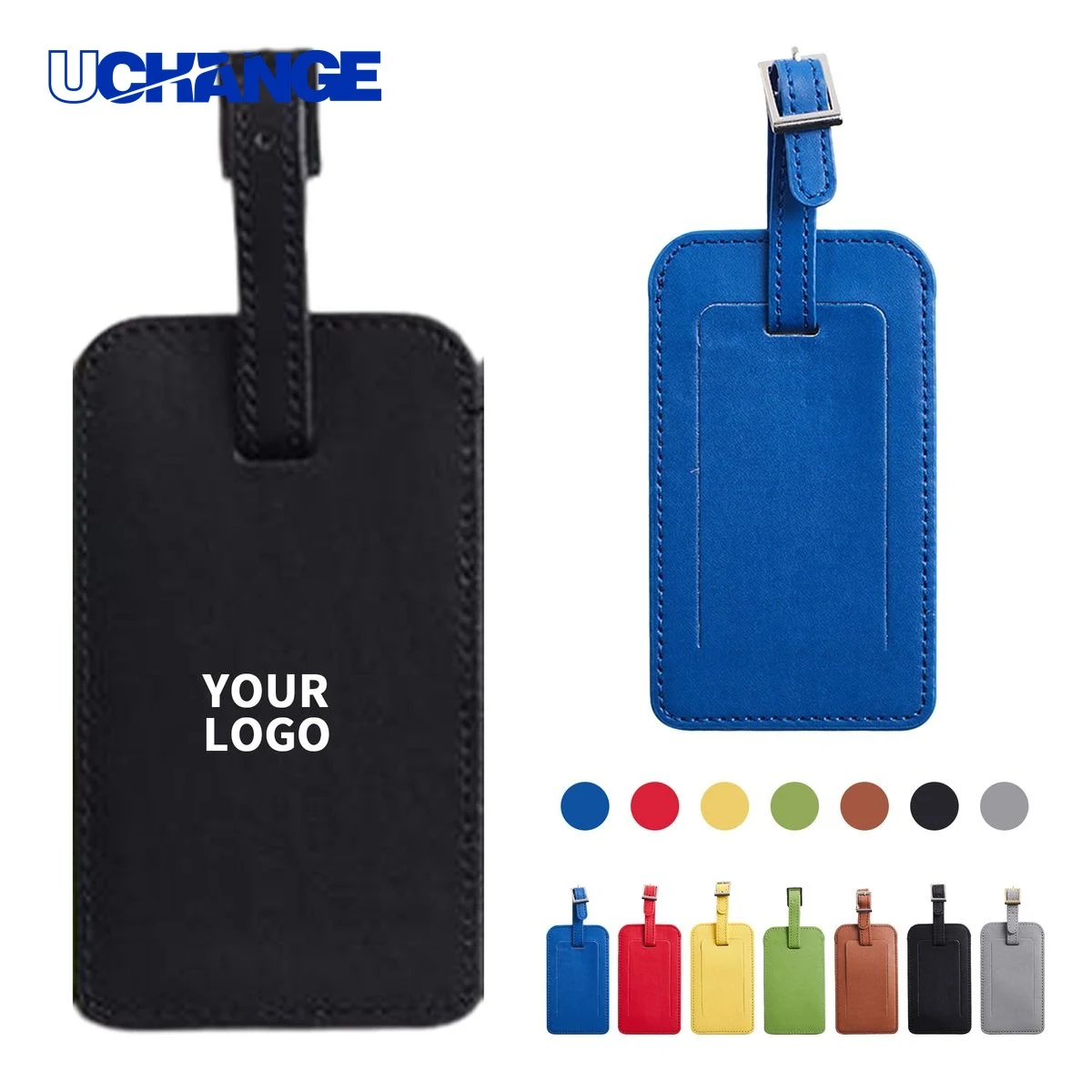 Grain Pattern Leather Luggage Tag for Travel 1