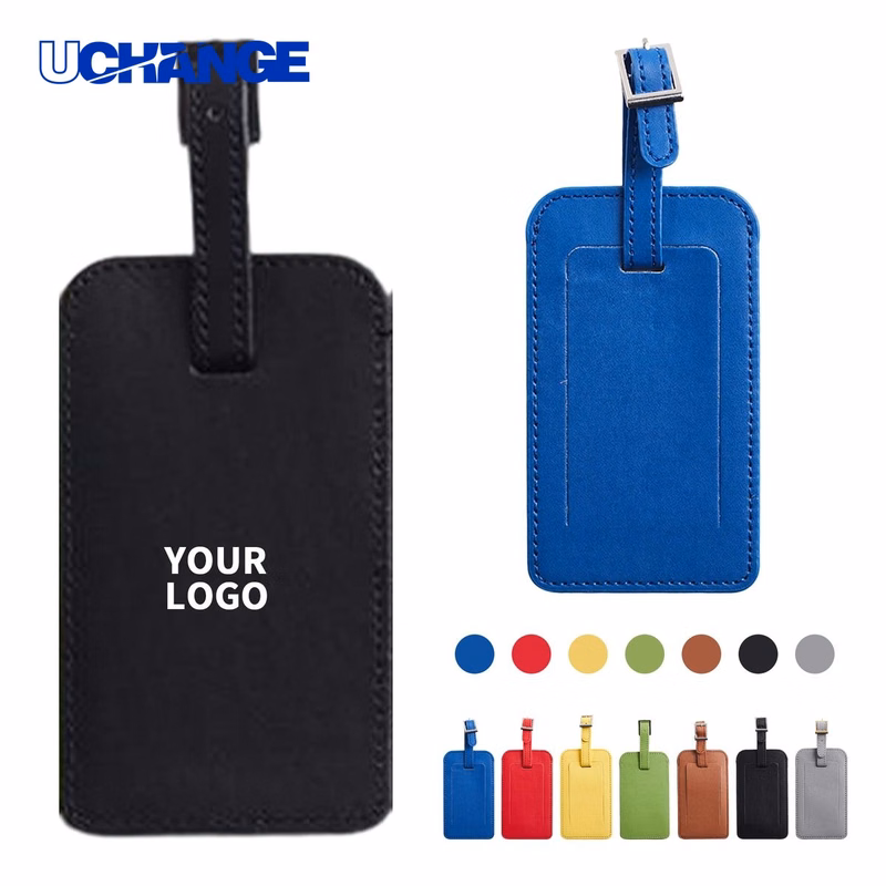 Grain Pattern Leather Luggage Tag for Travel