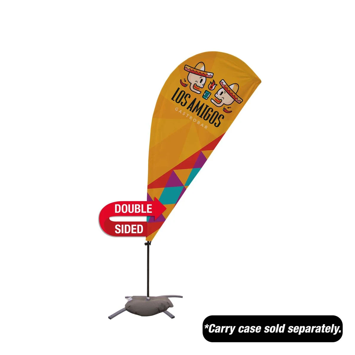 6.5' Value Teardrop Sail Sign Kit (Double-Sided with Cross Base) 1