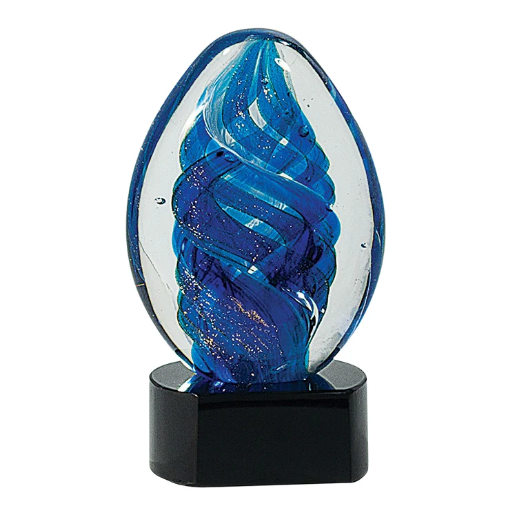 Blue Eclipse Art Glass 6" 1