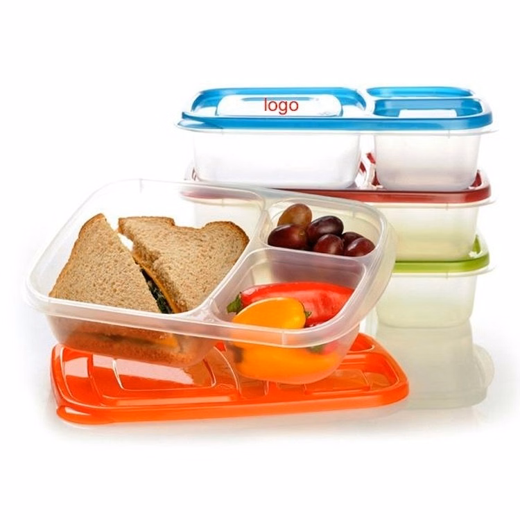 Easy Lunch Box / 3-Compartment Bento Box Container