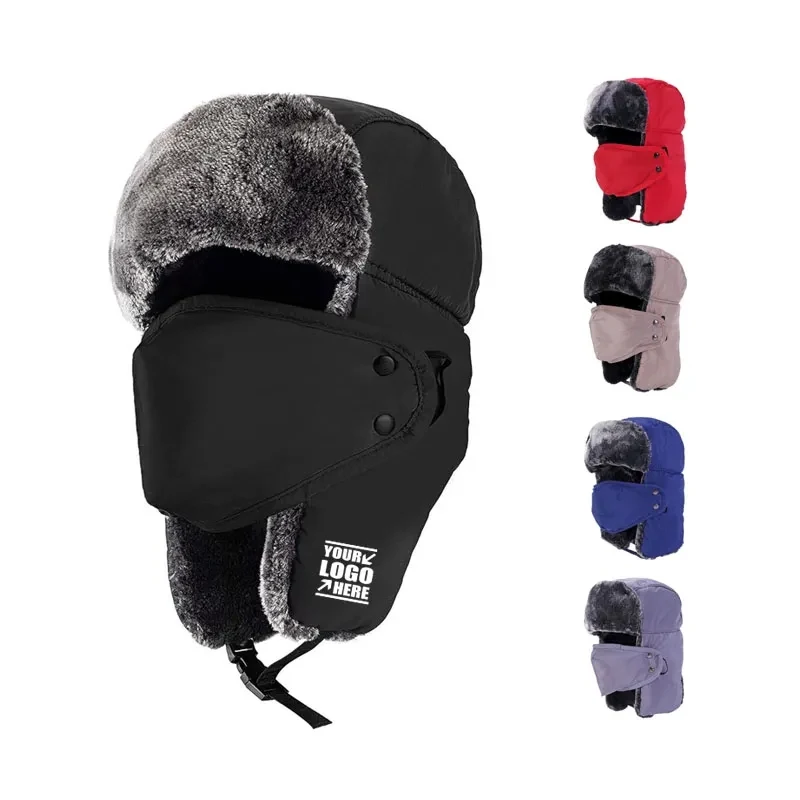 Windproof Winter Trapper Hat with Mask 1