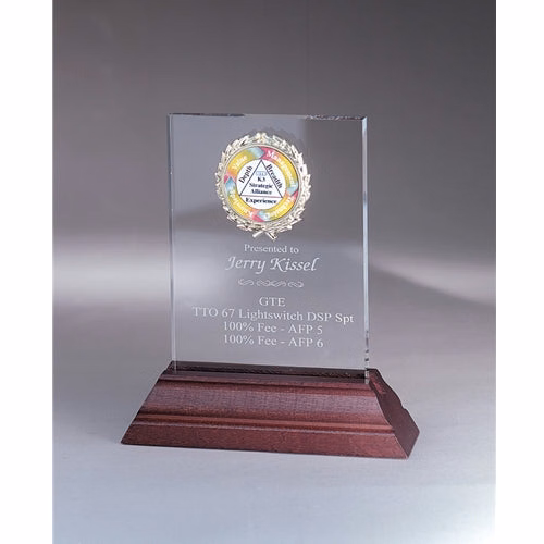 Acrylic Award In Wood Base