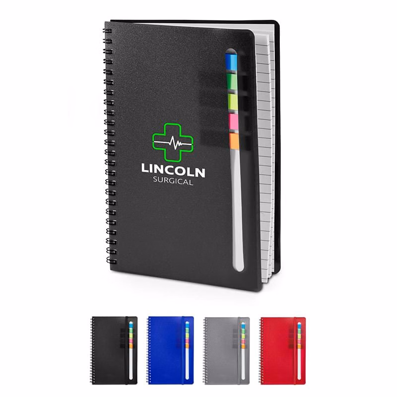 Semester Spiral Notebook with Sticky Flags