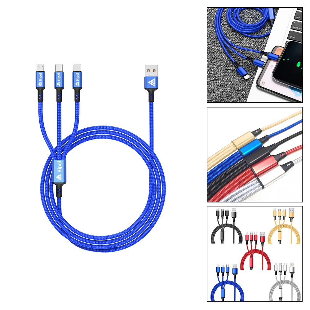 3 in 1 Nylon Braided Charging Cable 1