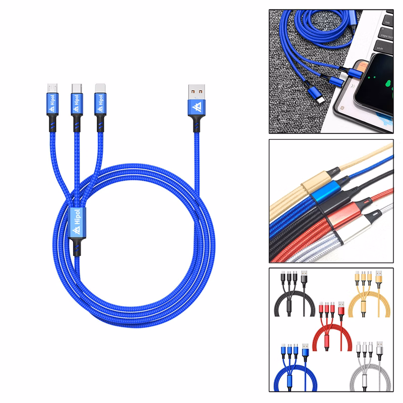 3 in 1 Nylon Braided Charging Cable