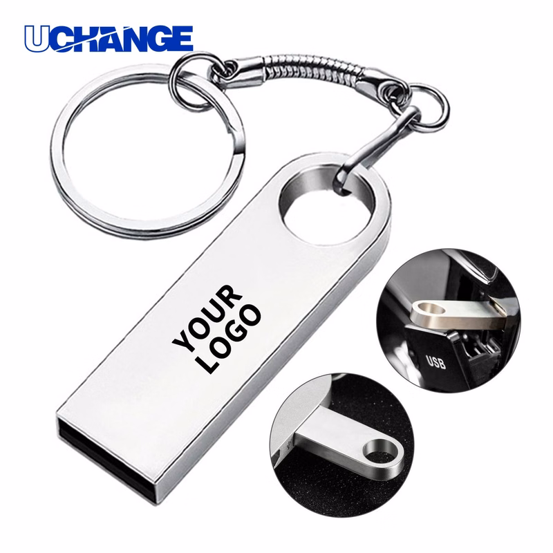 Metal Memory Stick Storage 2 Gigabyte with Key Ring and Gift Box 3.7 x 2.6"