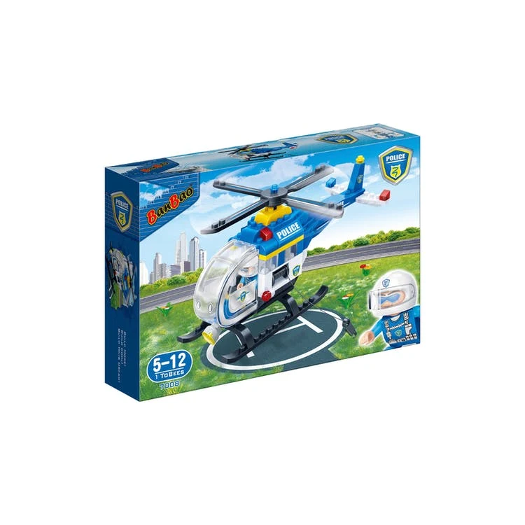 Police Chopper Interlocking Block Sets - 122 Pieces 1