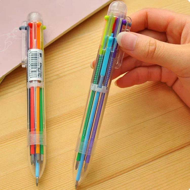 6 Colors Retractable Ballpoint Pens 1