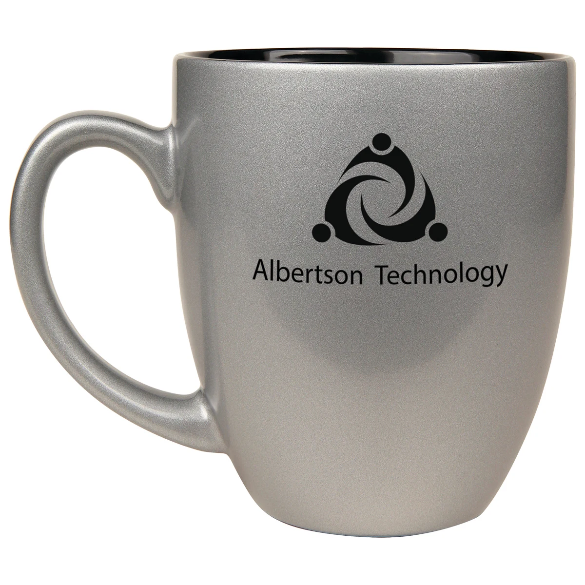 16 Oz. Silver Ceramic Bistro LazerMug 1