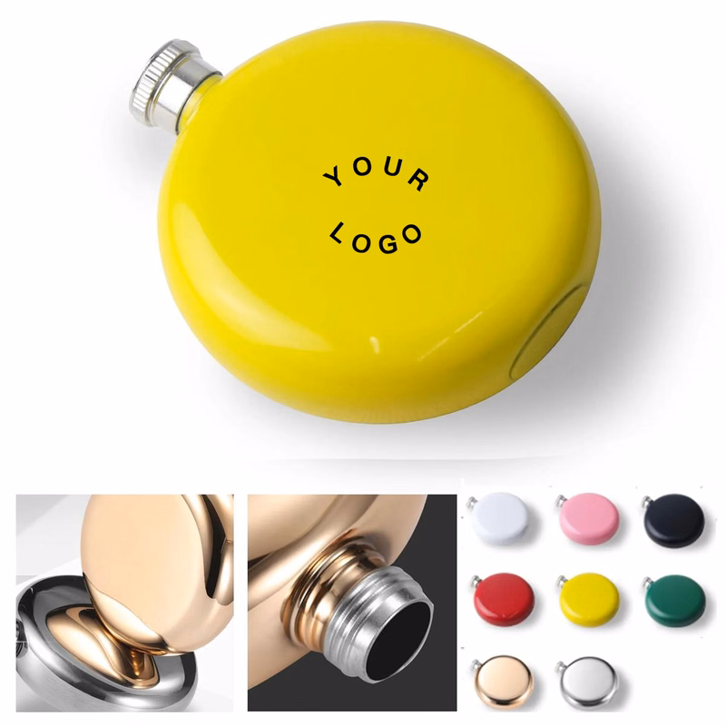 Portable Round Flask 5oz for Camping or Picnics