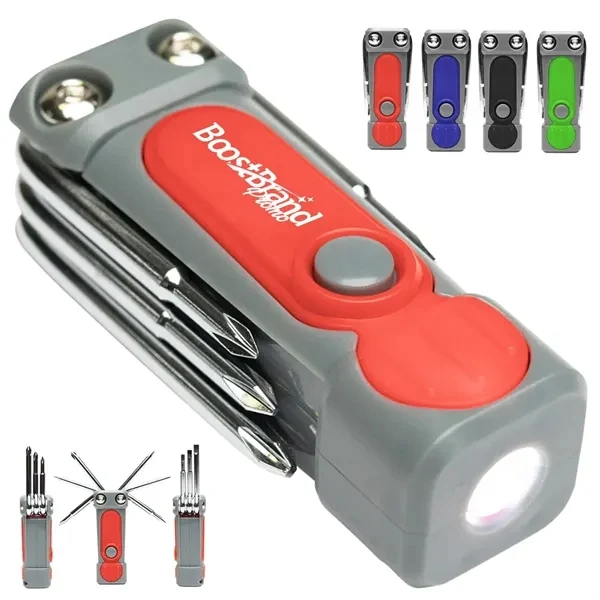 Custom LED Flashlight Compact Multi Tool Screwdriver Set — Repair Utility 1