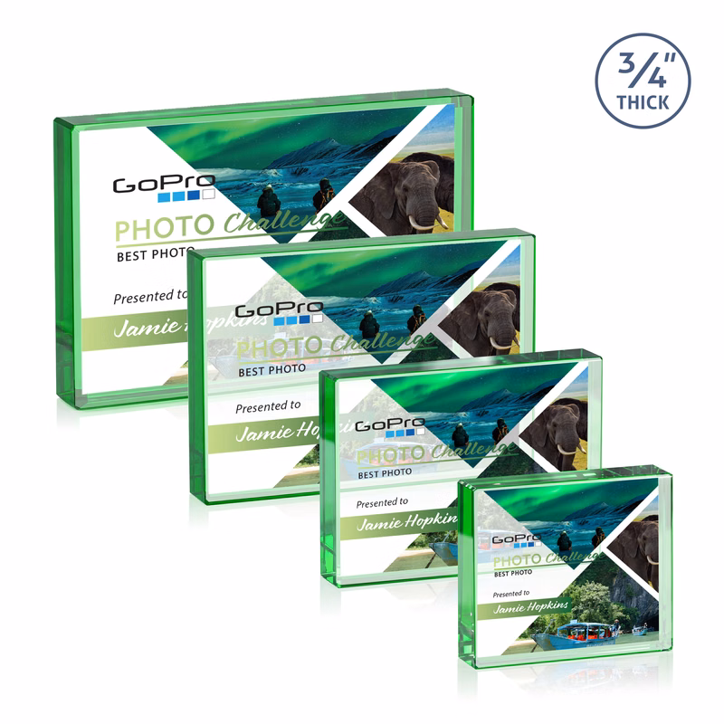 Verona VividPrint™ Paperweight - Emerald