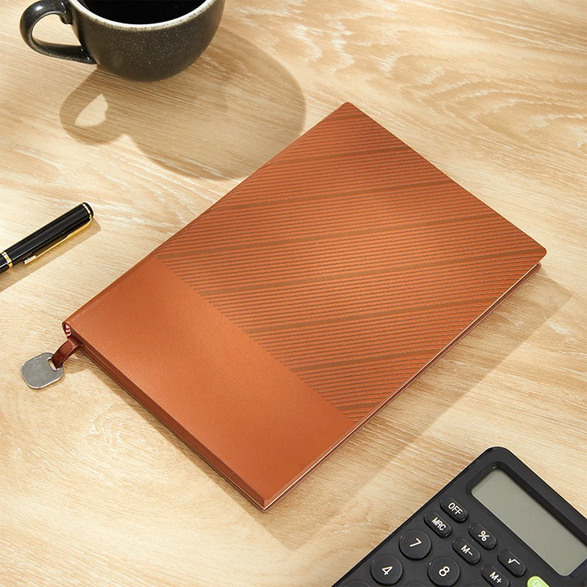A5 Lined Premium Leatherette Bound Journal with Metal Bookmark 1