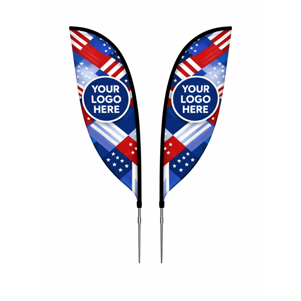 14' Shaped Double Sided Tear Drop Flag 1