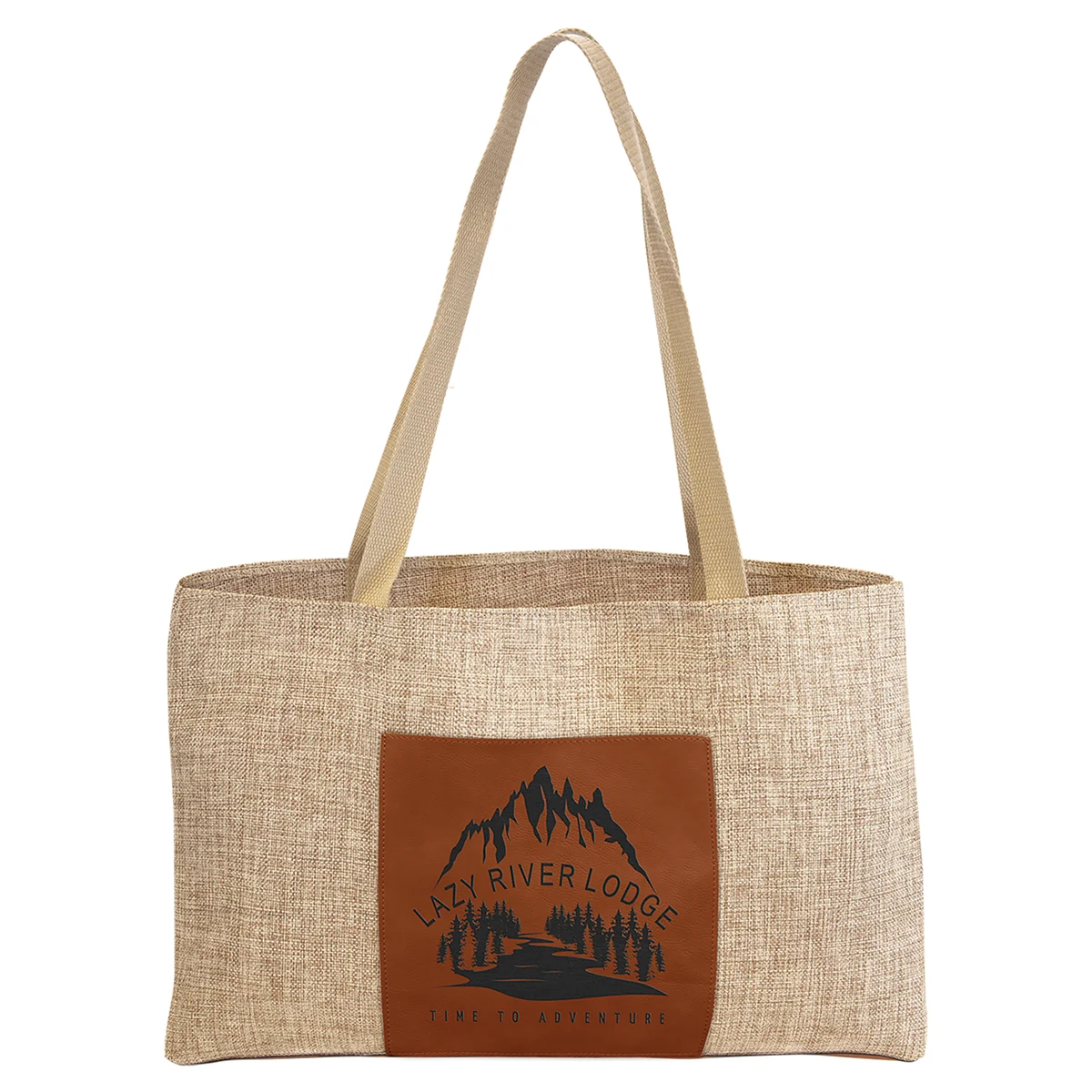19" x 12" Burlap Bag with 5" Rawhide Leatherette Gusset 1