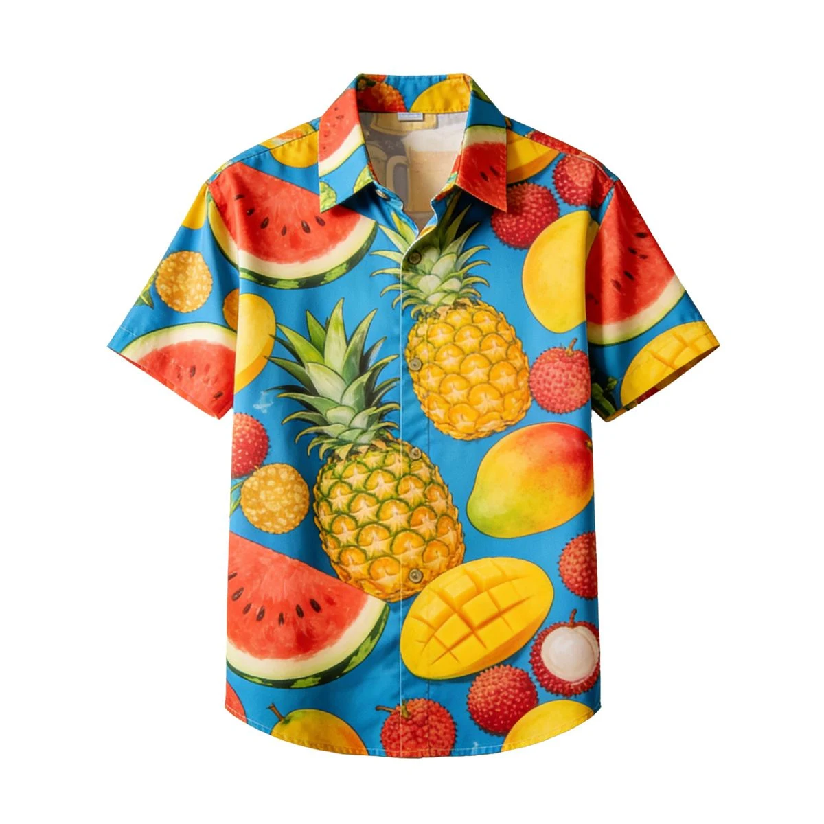 140g Bleached Elastic Print Polo Shirt 1