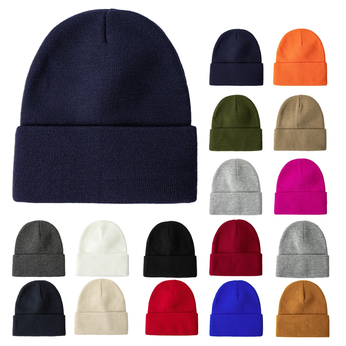 Solid Color Warm Knit Hat For Autumn And Winter 1