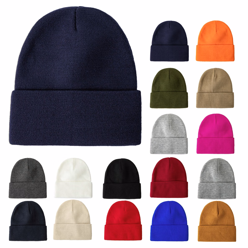 Solid Color Warm Knit Hat For Autumn And Winter