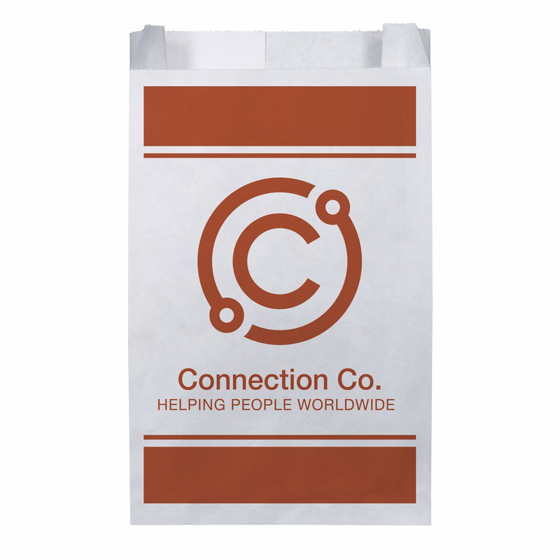 One Color 2-Sided Merchant Paper Bag with Gusset (5" x 7.5" x 2")