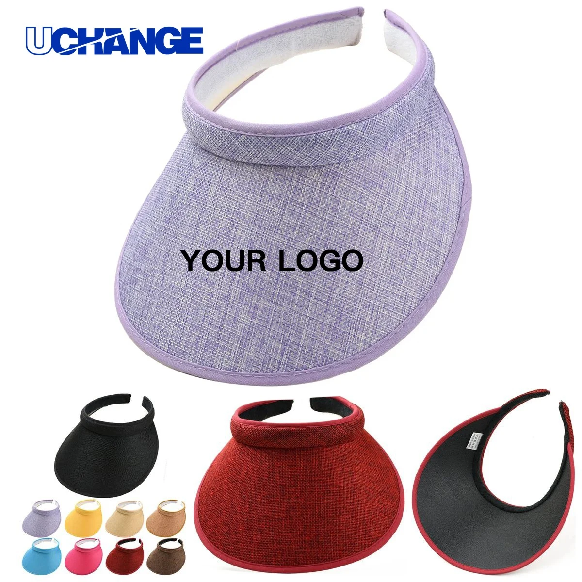 Linen Sun Visor Hat with Wide Brim for Outdoor Use 1