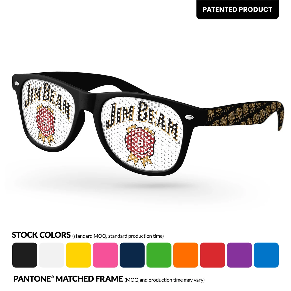 Retro Pinhole Sunglasses w/ Extended Arms Imprint 1