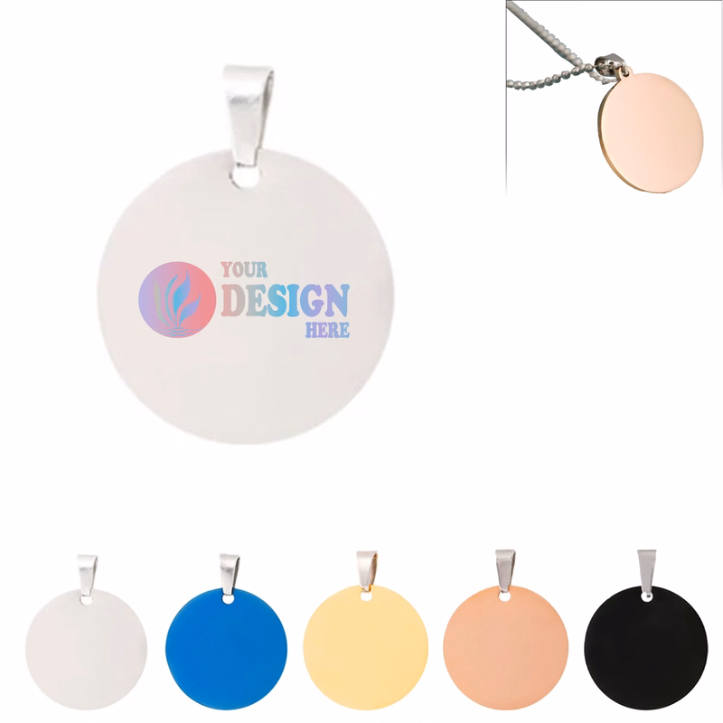 Stainless Steel Round Tag Pendant