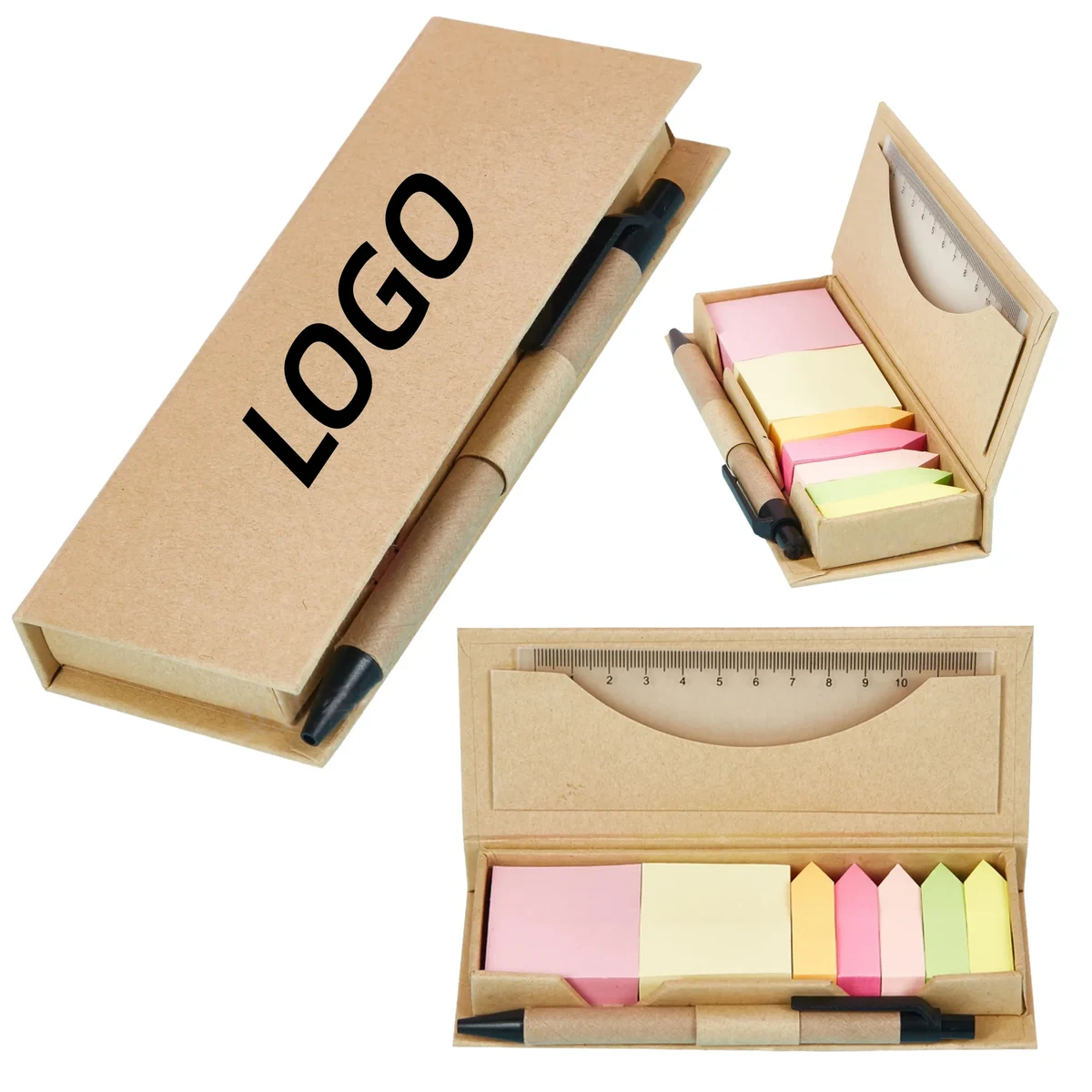 Eco-Friendly Sticky Note Set With Ruler And Pen 1