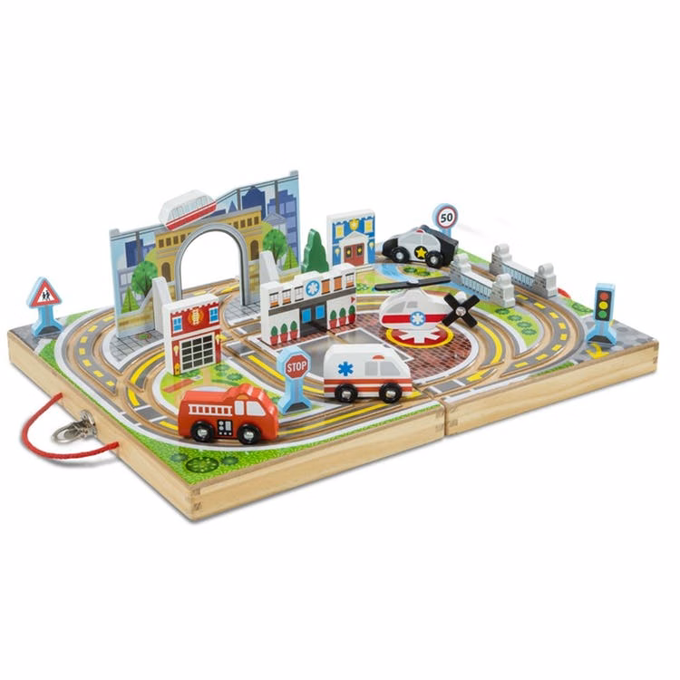 Melissa & Doug Portable Town Playset - 18 Pieces