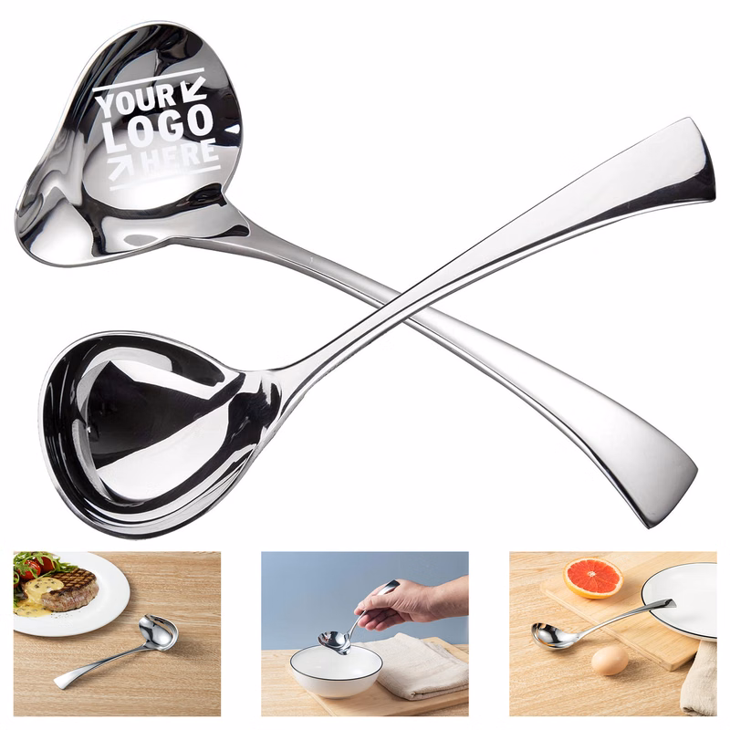 2 Pieces Sauce Serving 18/10 Stainless Steel Small Mini Gravy Ladle Drizzle Spoon