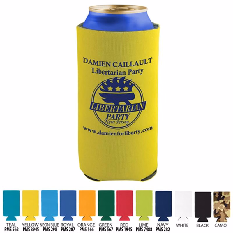 16 oz Tall Boy Pocket Can Coolie - 3 Side Imprint Included!