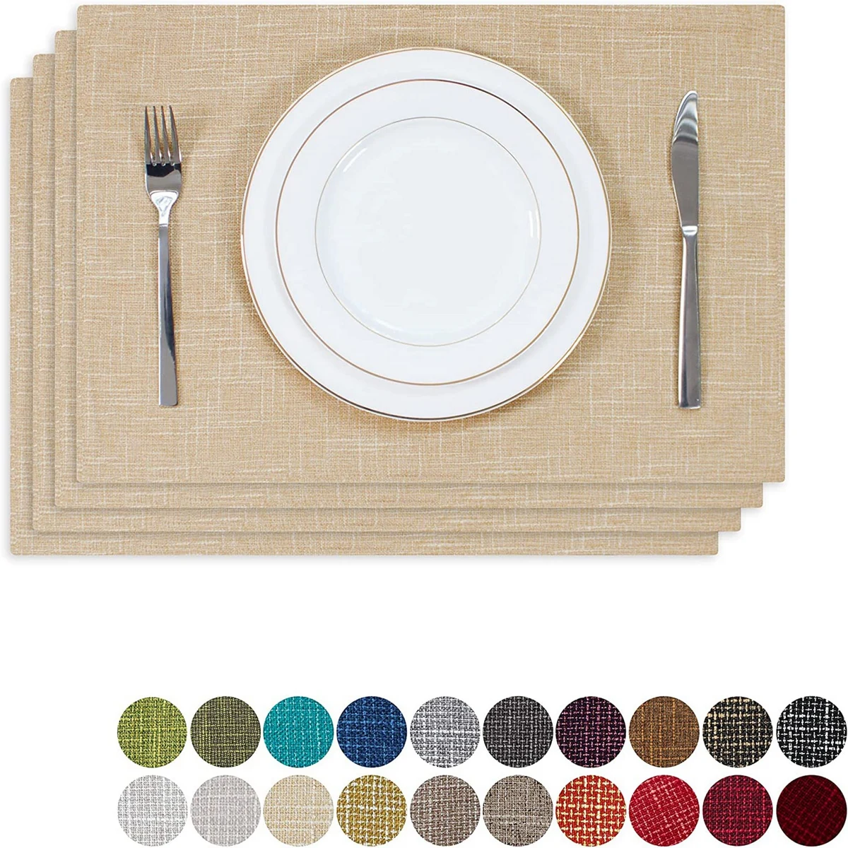 Pure European Linen Placemats Of Dining Room Moq 10Pcs 1