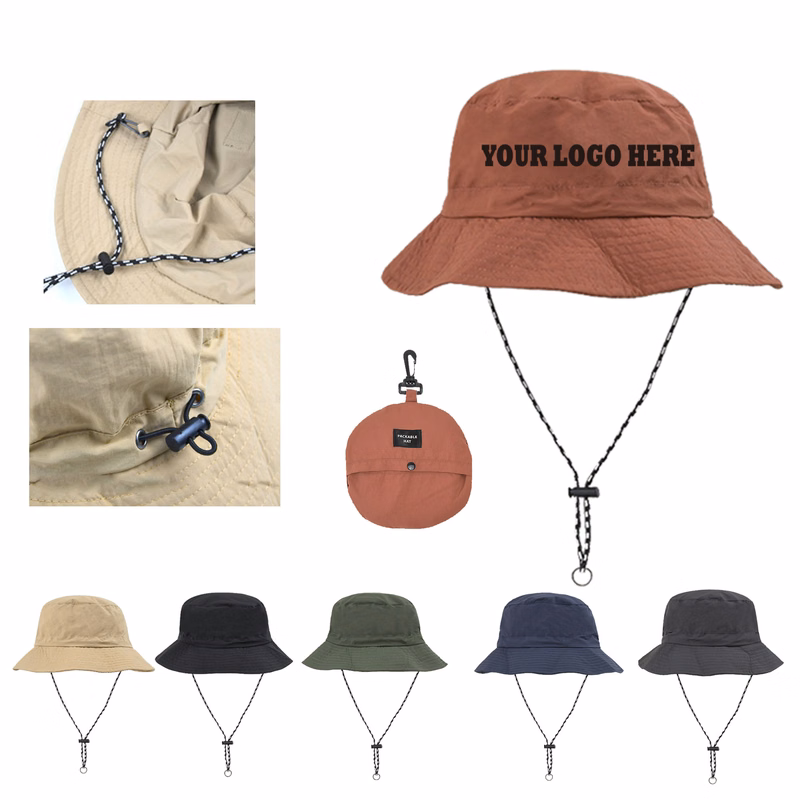MOQ100 Wide Brim Sun Bucket Hat Customizable Logo