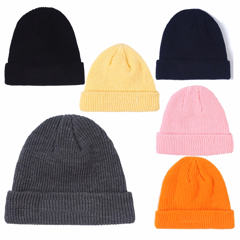Acrylic Rib Knit Beanie with Cuff