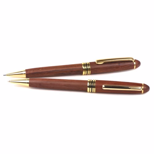 Wooden Illusion Series Twist Action Ballpoint Pen & Pencil Set