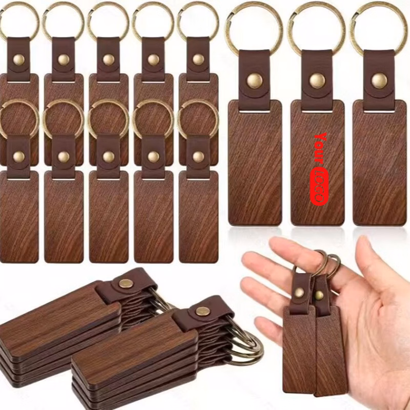 Wooden Walnut Beech Keychain Charm