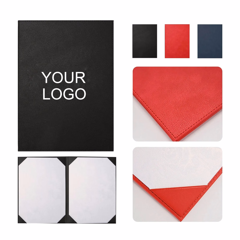 Durable PU Leather Certificate Folder with Stitching
