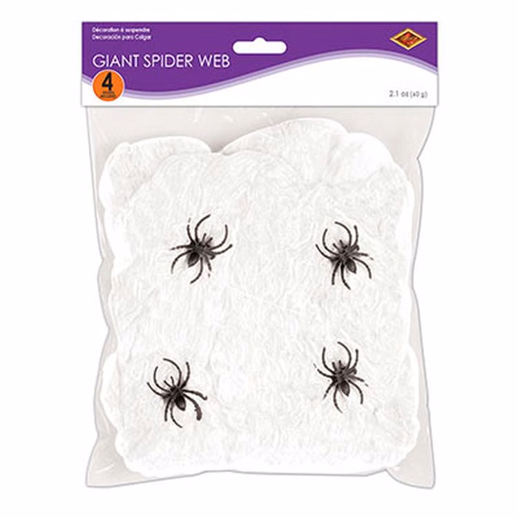 Giant Spider Web w/ 4 Spiders