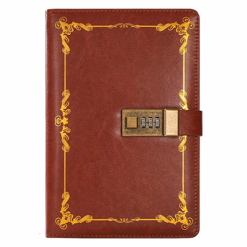 A5 Retro PU Leather Combination Lock Notebooks