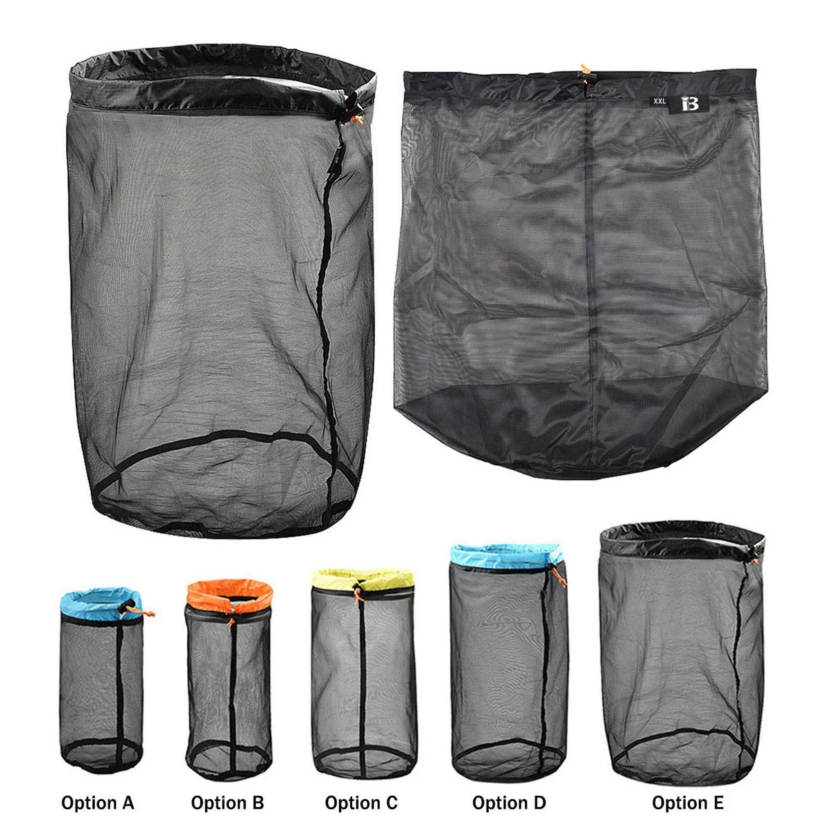 Lightweight Travel Nylon Mesh Drawstring Storage Bag 1